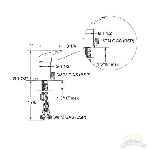 Scandvik Qualifies for Free Shipping Scandvik Single Lever Show Mix 3/8" Hose Connector #10464