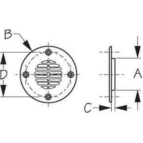 Sea-Dog Qualifies for Free Shipping Sea-Dog ABS Deck Drain 4-3/16" Black #340020-1