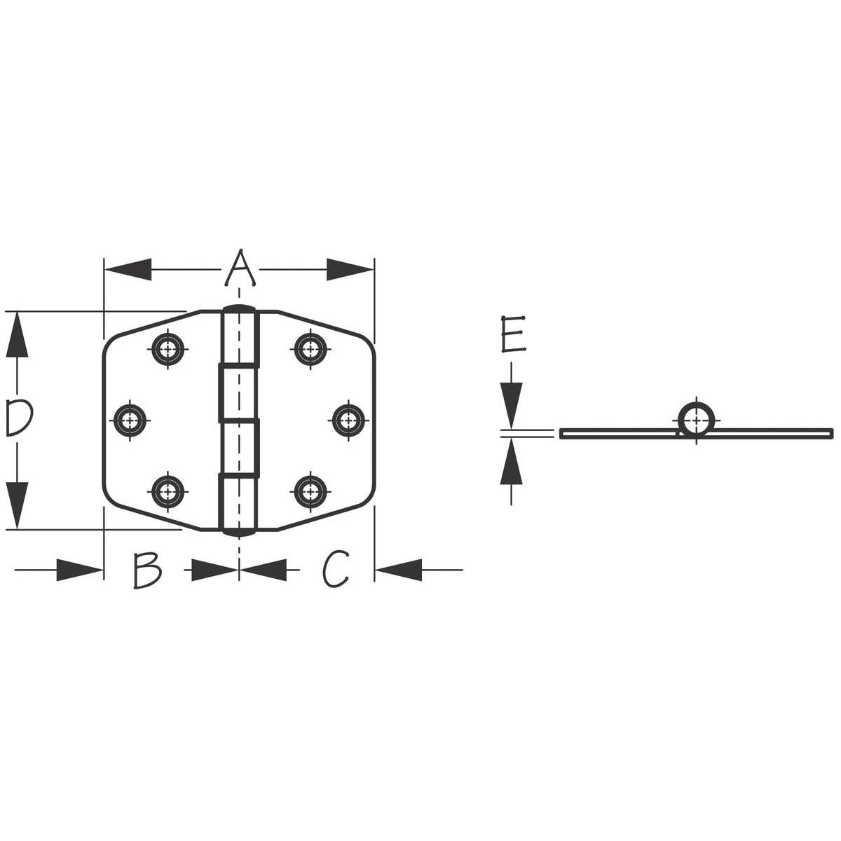Sea-Dog Qualifies for Free Shipping Sea-Dog Dampening Heavy-Duty Hinge 2-7/8" Pair #203801-1