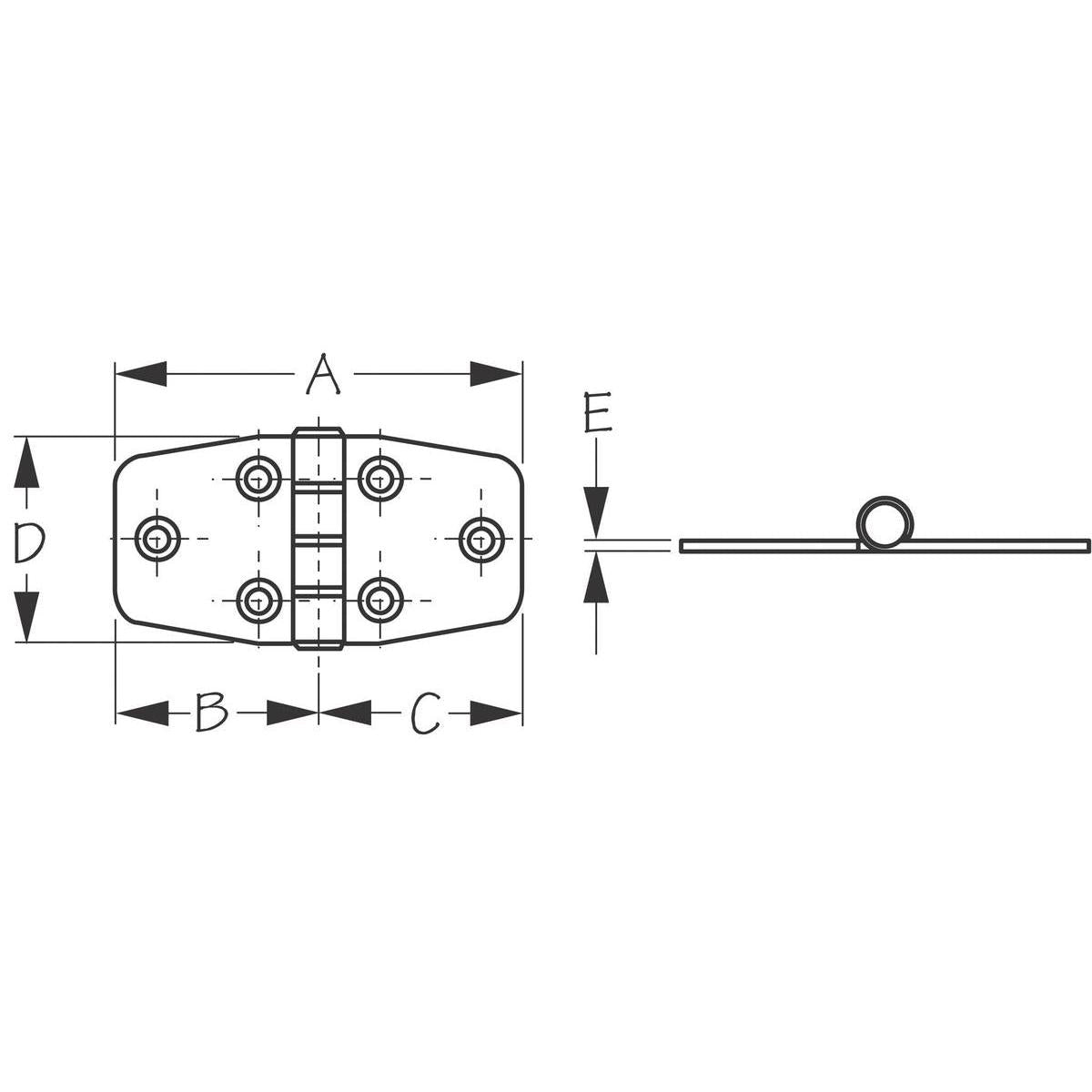 Sea-Dog Qualifies for Free Shipping Sea-Dog Dampening Hinge 2-7/8" x 1-1/2" Pair #203530-1