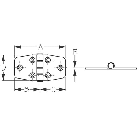 Sea-Dog Qualifies for Free Shipping Sea-Dog Dampening Hinge 2-7/8" x 1-1/2" Pair #203530-1