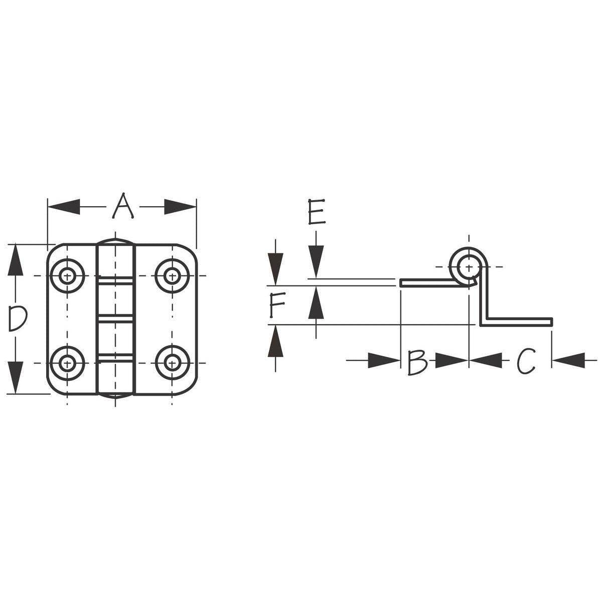 Sea-Dog Qualifies for Free Shipping Sea-Dog Dampening Offset Butt Hinge 1-1/2" Pair #203590-1