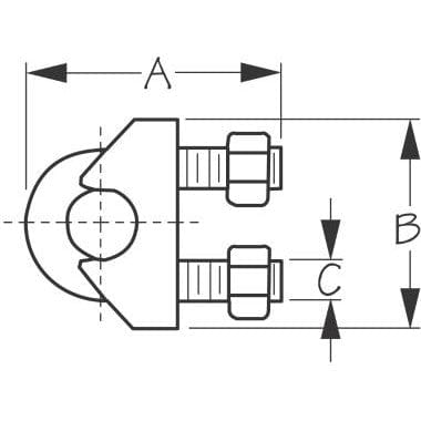 Sea-Dog Qualifies for Free Shipping Sea-Dog Galvanized Malleable Wire Rope Clip #159103-1