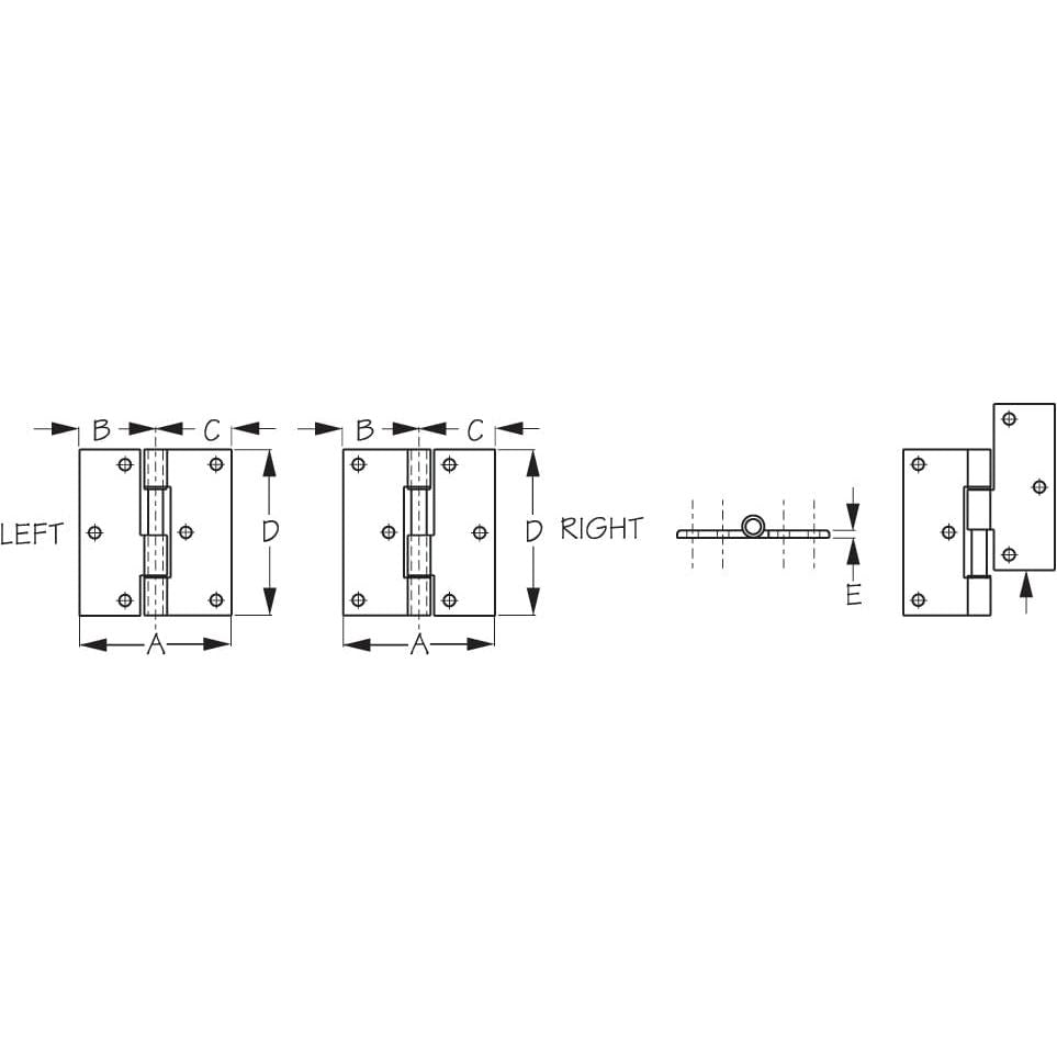 Sea-Dog Qualifies for Free Shipping Sea-Dog Lift Gate Butt Hinge Right Aluminum Pair #207735-1