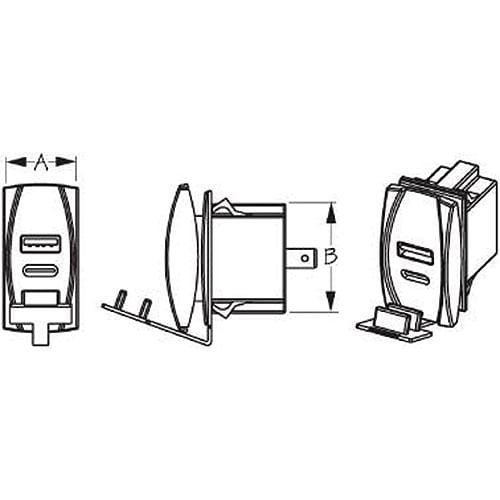 Sea-Dog Qualifies for Free Shipping Sea-Dog Rocker Dual USB-C & USB-A #426521-1