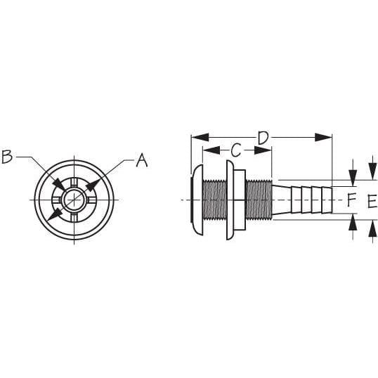 Sea-Dog Qualifies for Free Shipping Sea-Dog SS Capped Thru-Hull 5/8" #520820