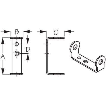 SEA-LECT Designs Qualifies for Free Shipping SEA-LECT Designs Rudder Gudgeon 2-Hole Flat Stern #K748280-1
