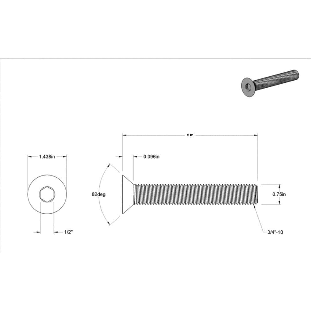 Sea Swivel Qualifies for Free Shipping Sea Swivel Stainless Bolt 3/4-10 6" Long #SEA-HDM-BOLT 3/4-6