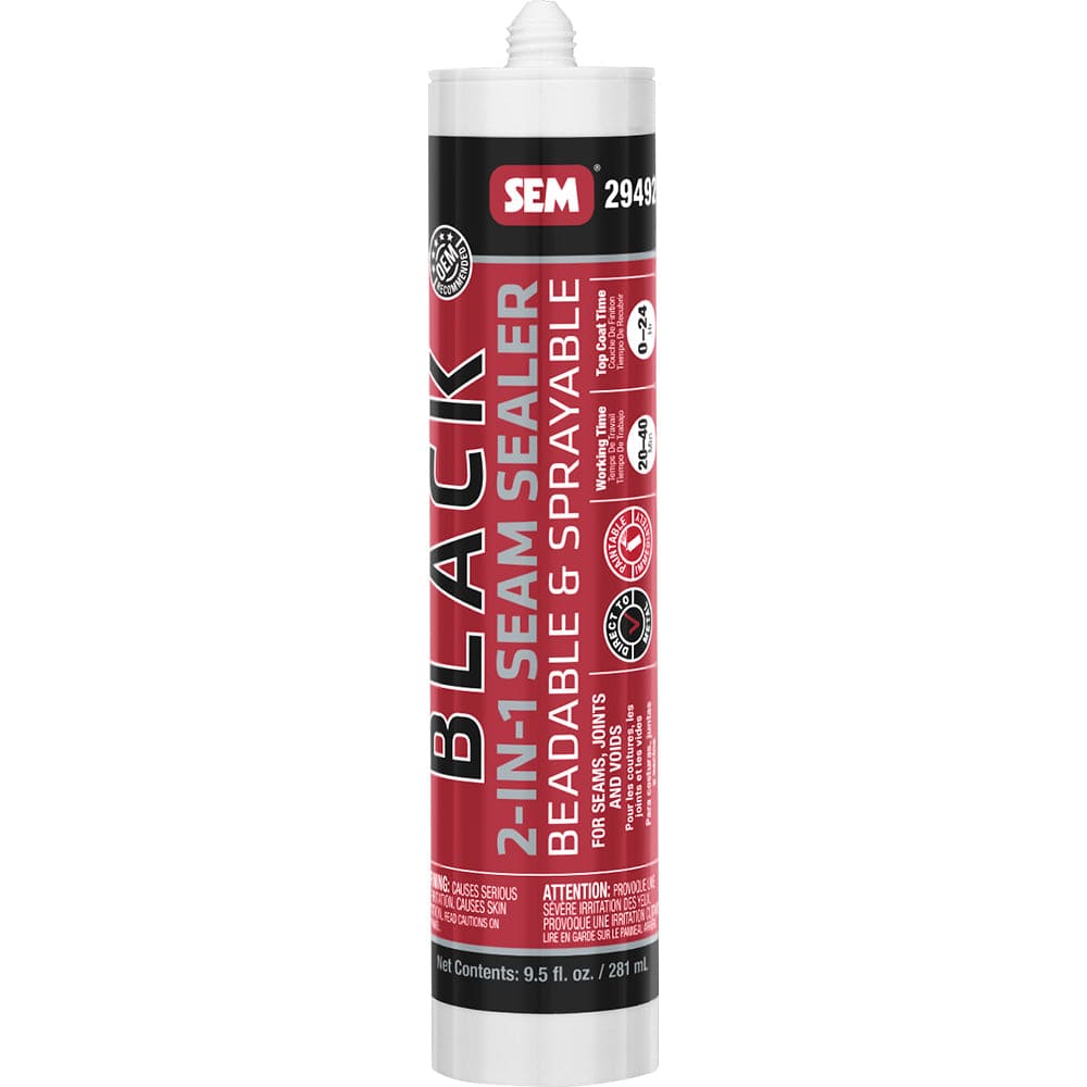 SEM Products Qualifies for Free Shipping SEM 2-In-1 Seam Sealer 9.5 oz Tube Black #29492