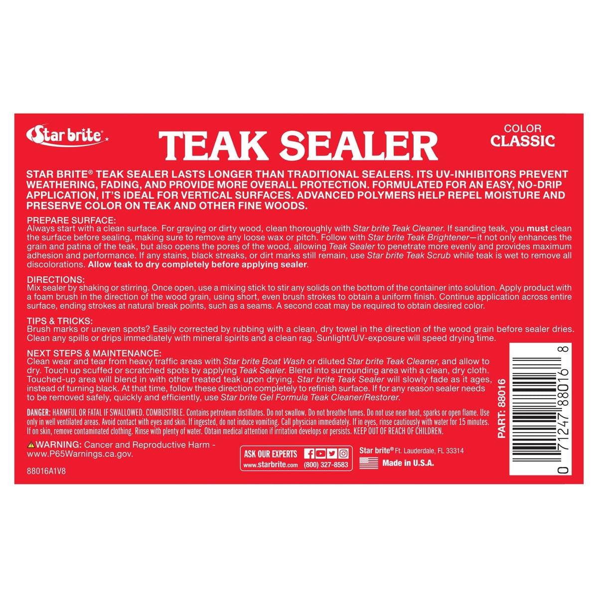 Star Brite Qualifies for Free Ground Shipping Star Brite Teak Sealer Dark 16 oz #88016