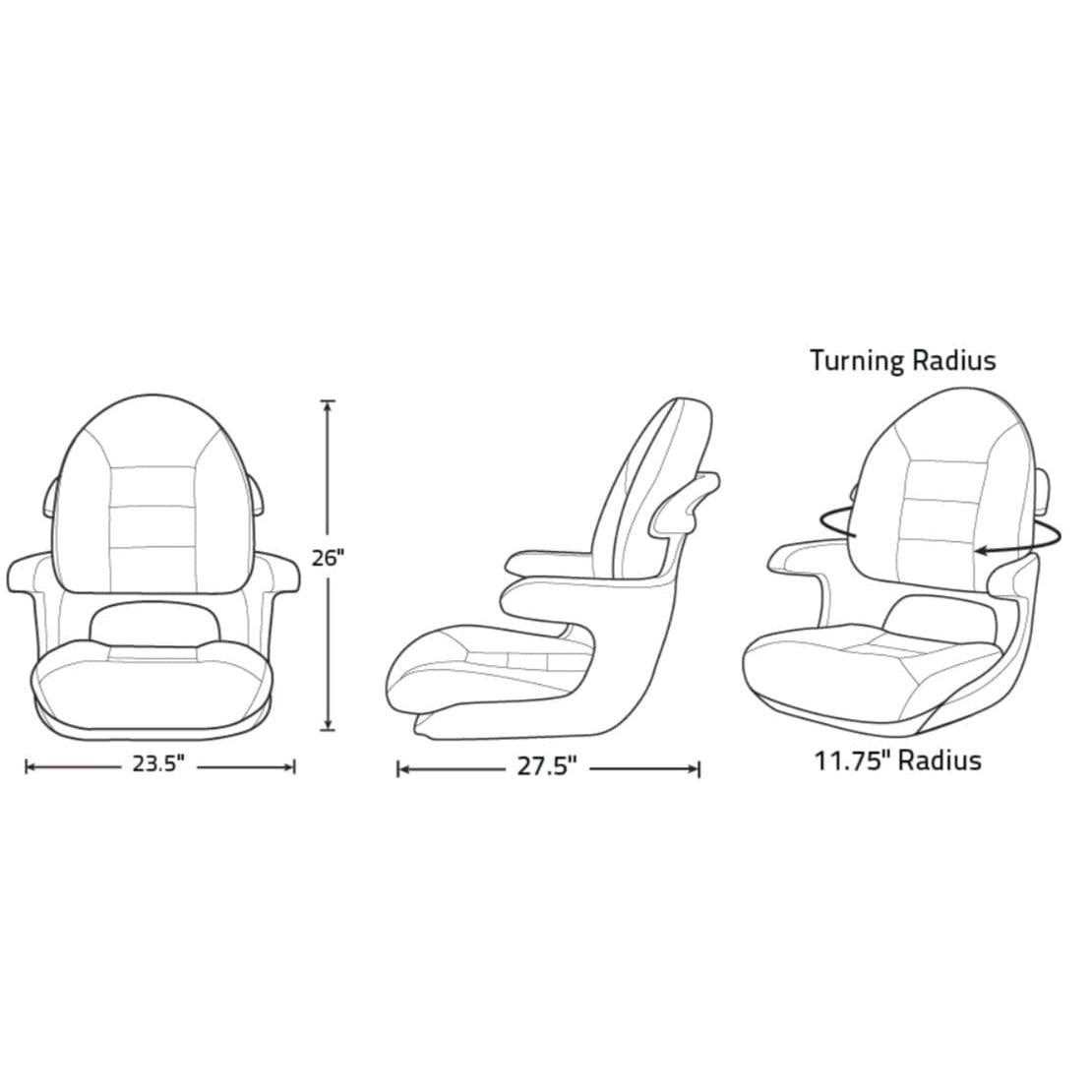 Tempress Products Oversized - Not Qualified for Free Shipping Tempress Elite Helm Seat Charcoal/Gray #57017