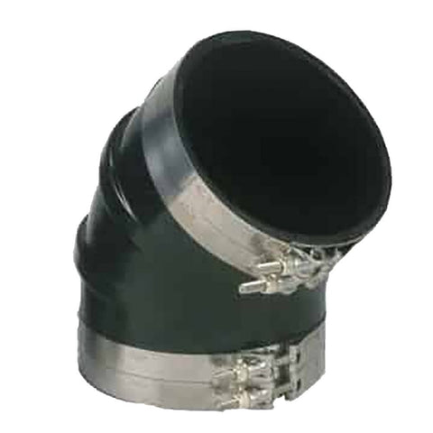 Trident Marine Qualifies for Free Shipping Trident 3-1/2" ID 45-Degree EPDM Wet Exhaust Elbow & T-Bolt Clamps #TRL-3545-S/S