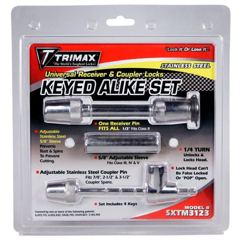 Trimax Locks Qualifies for Free Shipping Trimax Locks SS Universal Receiver Coupler Keyed Alike Set #SXTM3123