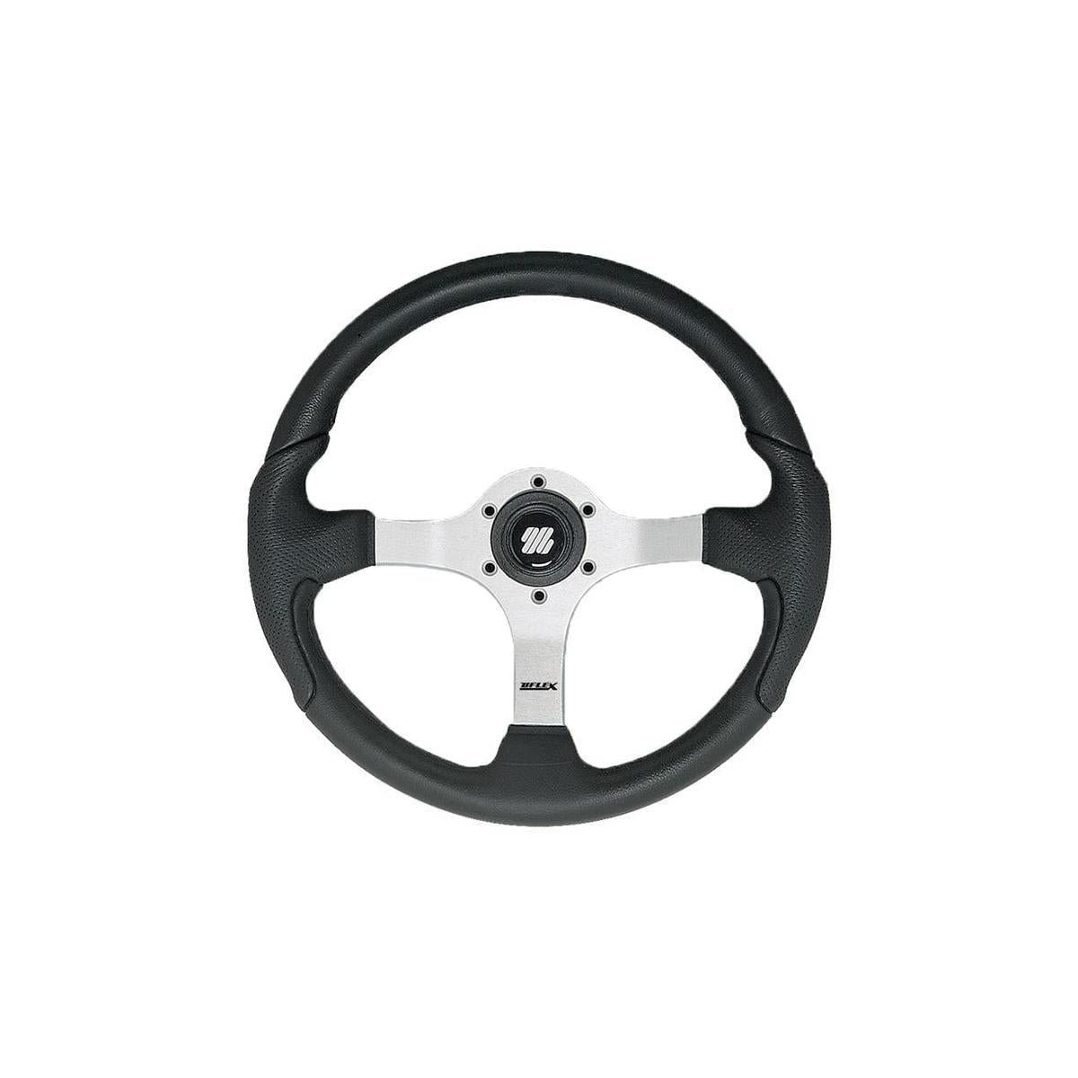 Uflex USA Qualifies for Free Shipping Uflex Nisida Steering Wheel Polished Silver Black Grips #NISIDABP