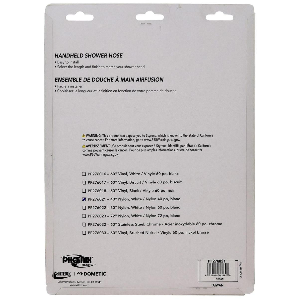 Valterra Qualifies for Free Shipping Valterra Hose for Handheld Shower 40" Nylon White #PF276021