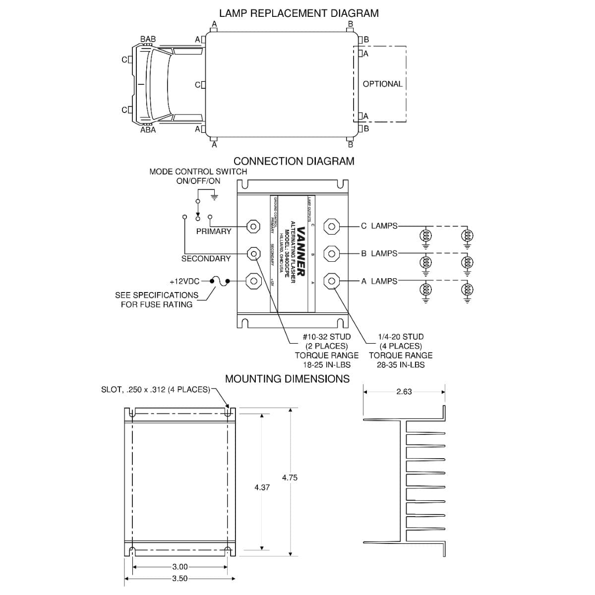 Vanner Qualifies for Free Shipping Vanner 3 Terminal Flasher 30a Output Per Terminal #3840GCPE