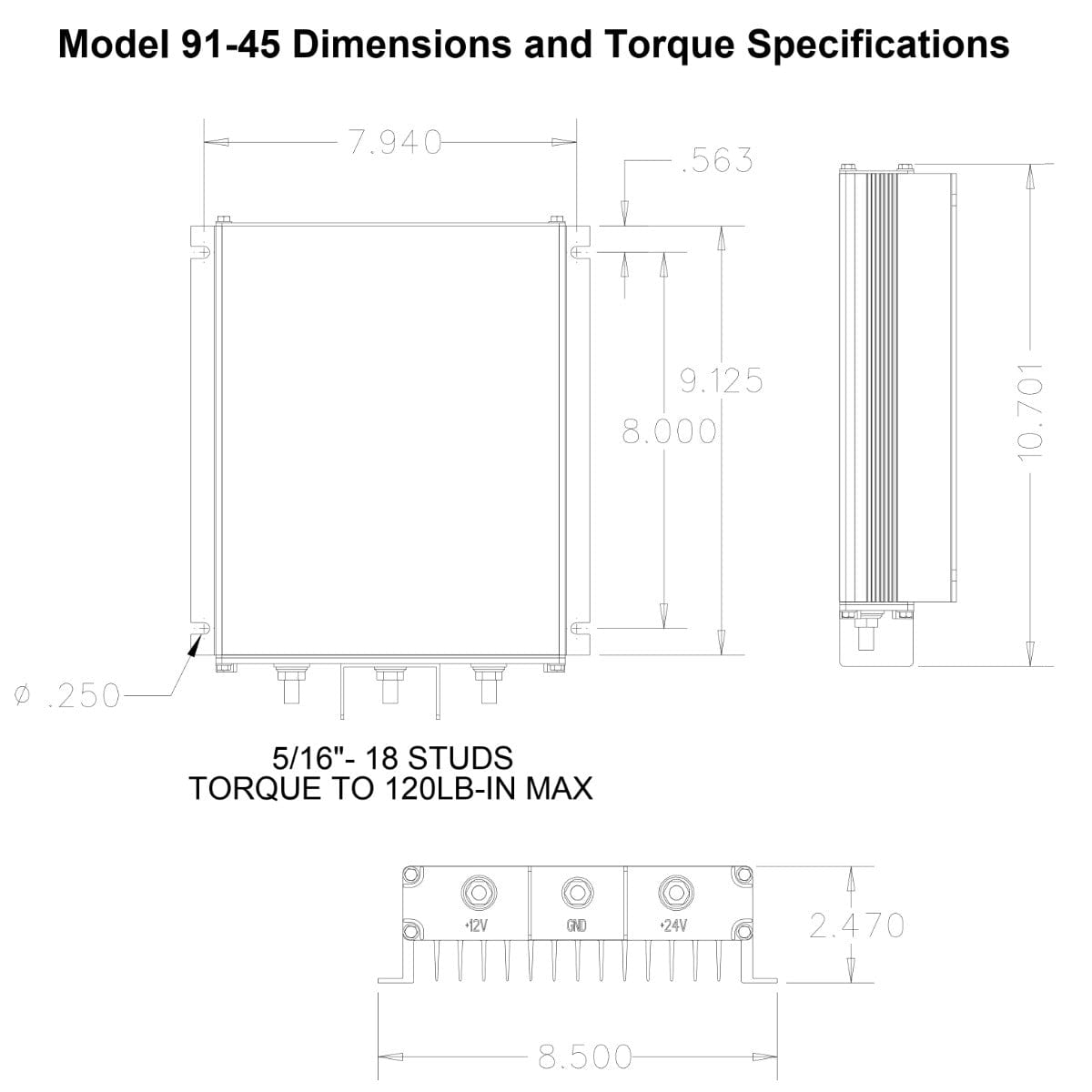 Vanner Qualifies for Free Shipping Vanner DC to DC Converter 12v to 24v 45a Output #91-45