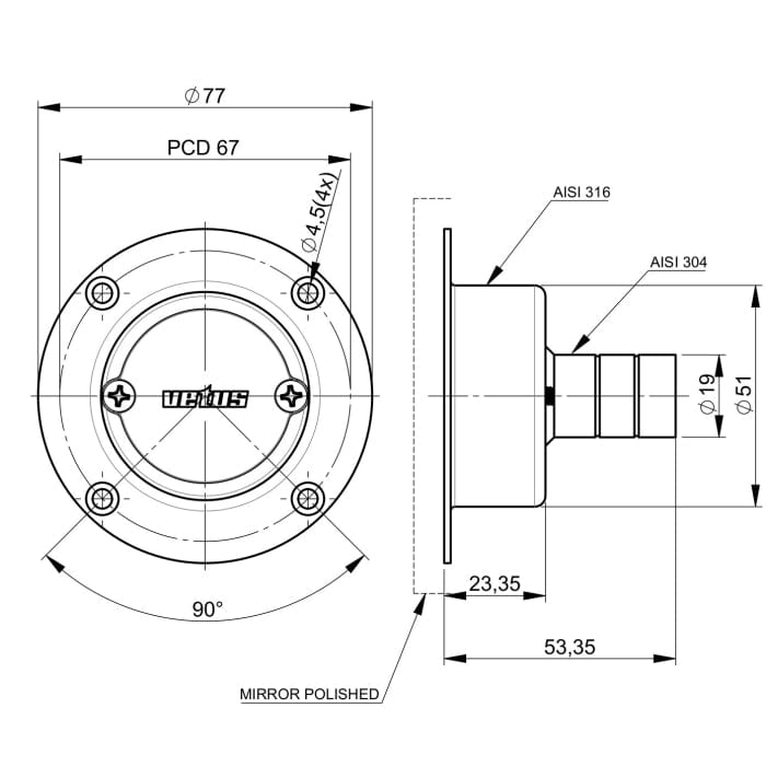 Vetus Qualifies for Free Shipping Vetus SS Straight Breather Nipple 3/4" #AB19S
