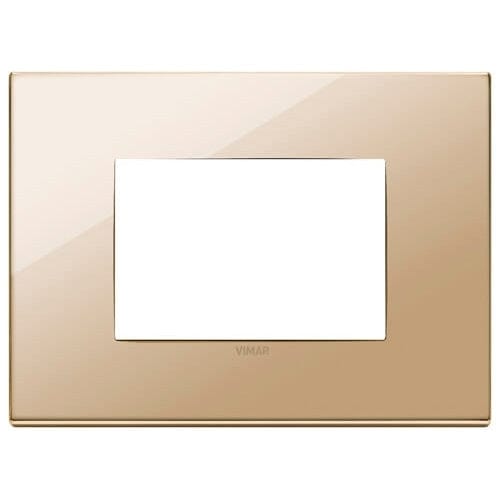 Vimar Qualifies for Free Shipping Vimar Eikon EXE 3-Module Plate Gold #VM22653.82