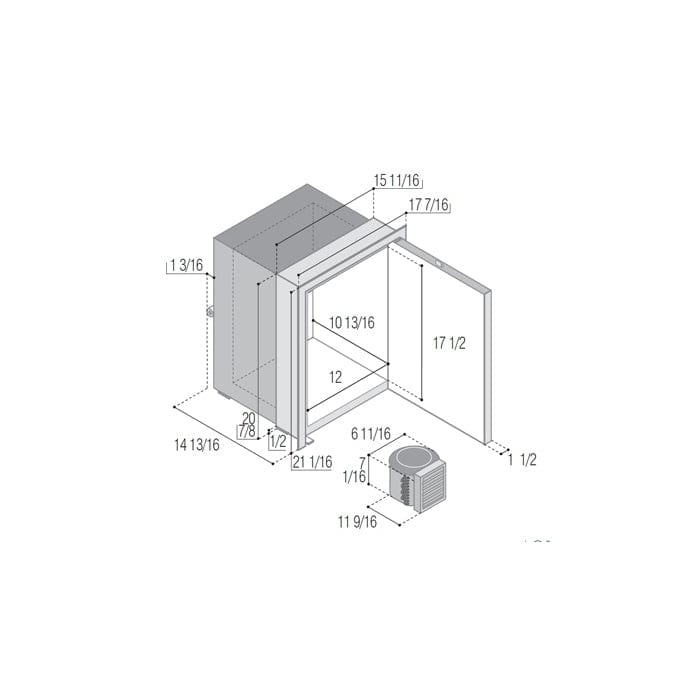 Vitrifrigo Truck Freight - Not Qualified for Free Shipping Vitrifrigo Fridge SS Front 1.4cu ft 12/24v #C42RXD4-F-1