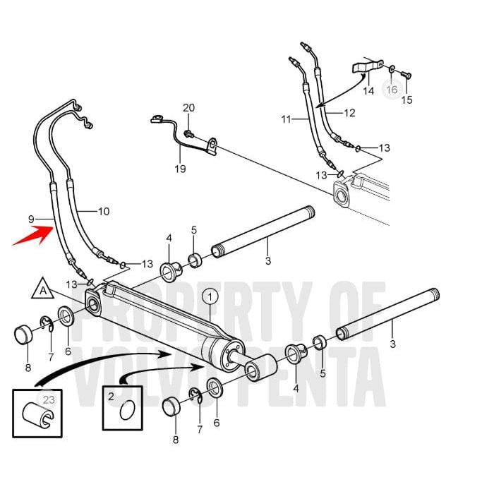 Volvo Penta Qualifies for Free Shipping Volvo Penta SX-M Hydraulic Trim Hose #3857523