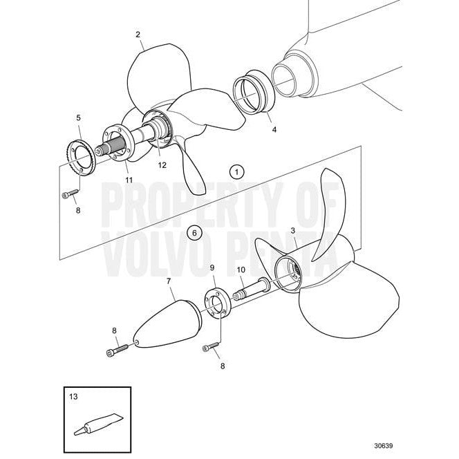 Volvo Penta Qualifies for Free Shipping Volvo Penta T4 Rear Nibral 4-Blade Aluminum Duoprop #23442994