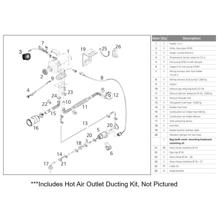 Webasto Not Qualified for Free Shipping Webasto Air Top 2000 STC Diesel Marine Heater Kit 12v #5013921B