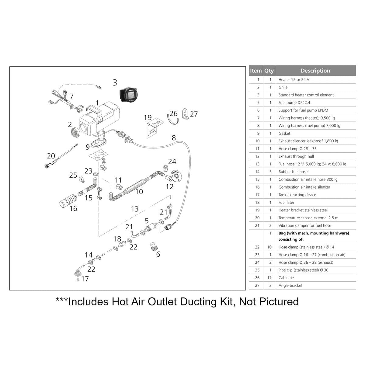 Webasto Not Qualified for Free Shipping Webasto Air Top 55 Evo Diesel Marine Heater Kit 24v #5013927B