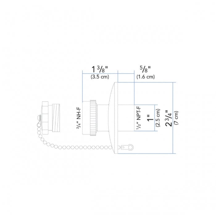 Ambassador Marine Qualifies for Free Shipping Ambassador Marine Water Inlet with Cap 316 SS #P56-0190-SS