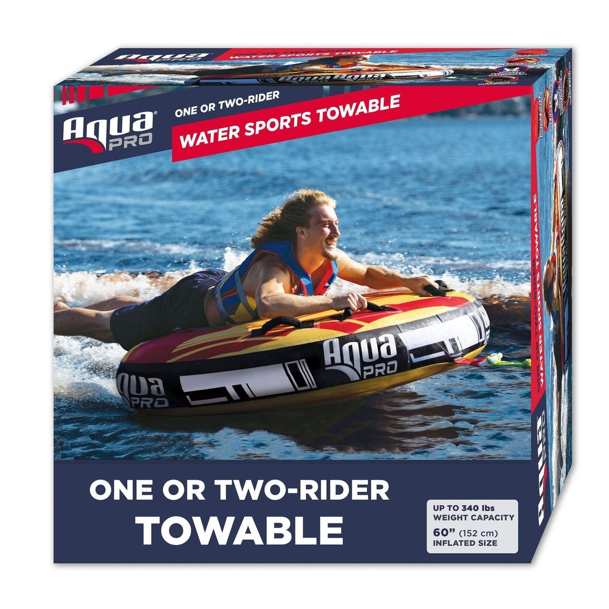 Aqua Leisure Qualifies for Free Shipping Aqua Leisure Aqua Pro 60" 1-Rider Towable Tube PVC #APL19981