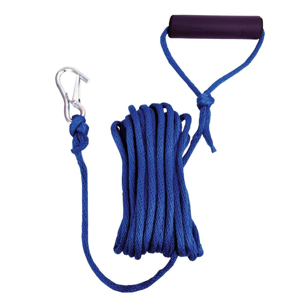 Attwood 5/16" x 30' Braided Launch Line Hook/Foam Grip Black #11732-7