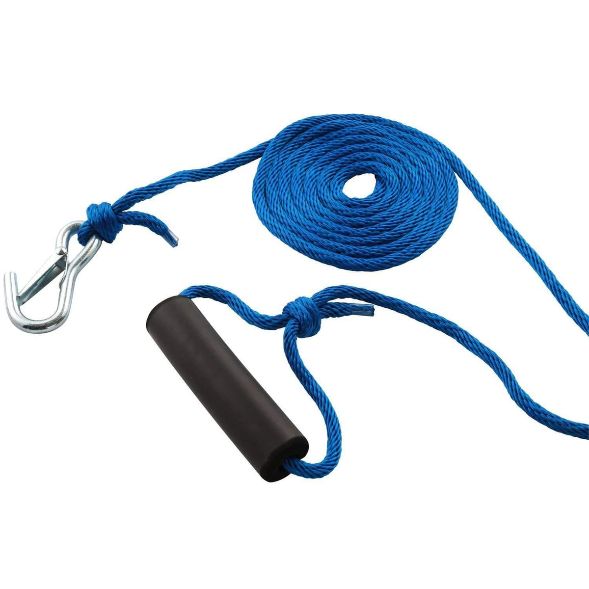 Attwood 5/16" x 30' Braided Launch Line Hook/Foam Grip Black #11732-7