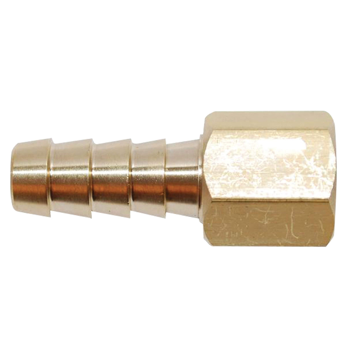 Attwood Fuel Fitting Female 1/4" NPTF x 3/8" Barb Brass #88FBF102-6