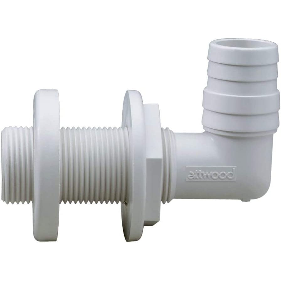 Attwood Marine Qualifies for Free Shipping Attwood Thru-Hull Connector 1.13" White 90-Degree #3879-1