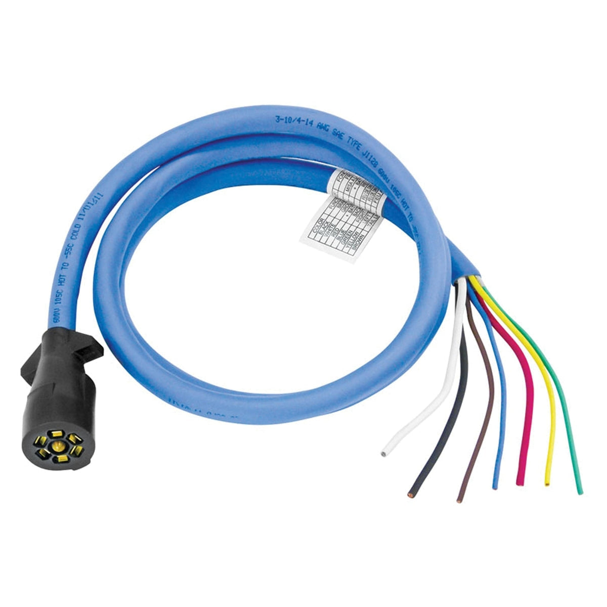 Bargman Qualifies for Free Shipping Bargman 7-Way Molded Trailer End with 8' Cable #54006-010