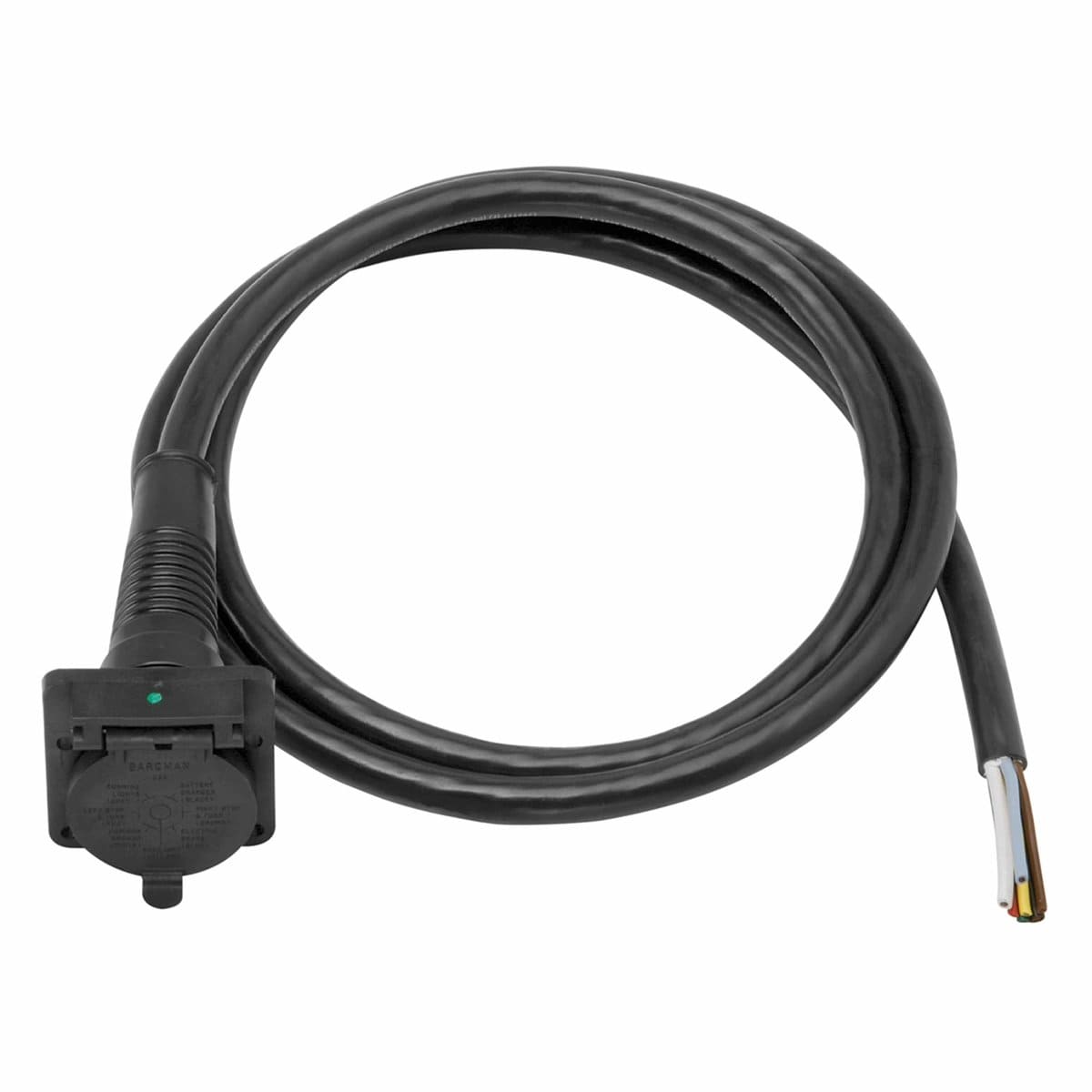 Bargman Qualifies for Free Shipping Bargman 7-Way Super Sealed Car End with 4' Cable #50-87-004