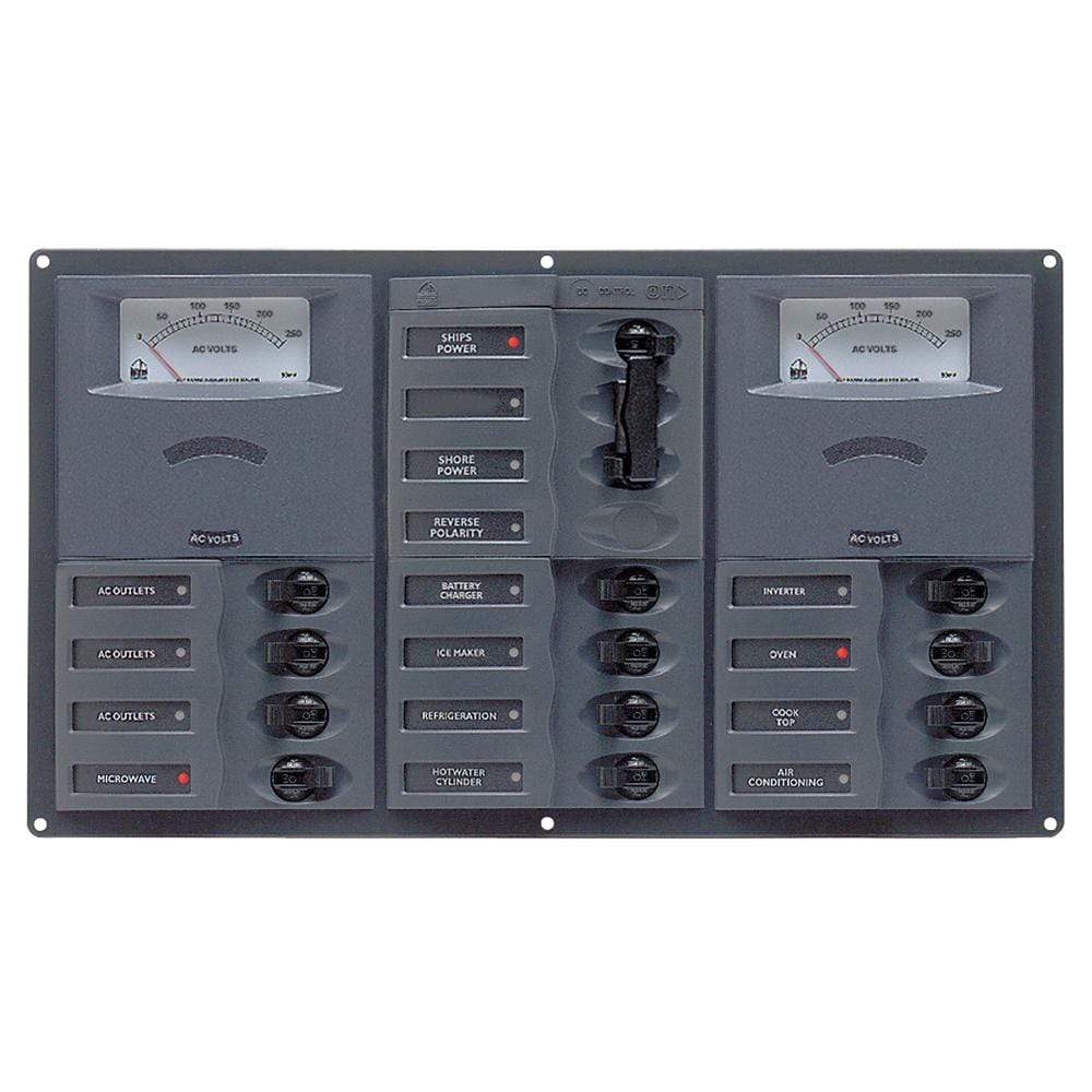 BEP Marine Qualifies for Free Shipping BEP AC Circuit Breaker Panel w/ Analog Meters 12SP 2DP #900-AC3-AM