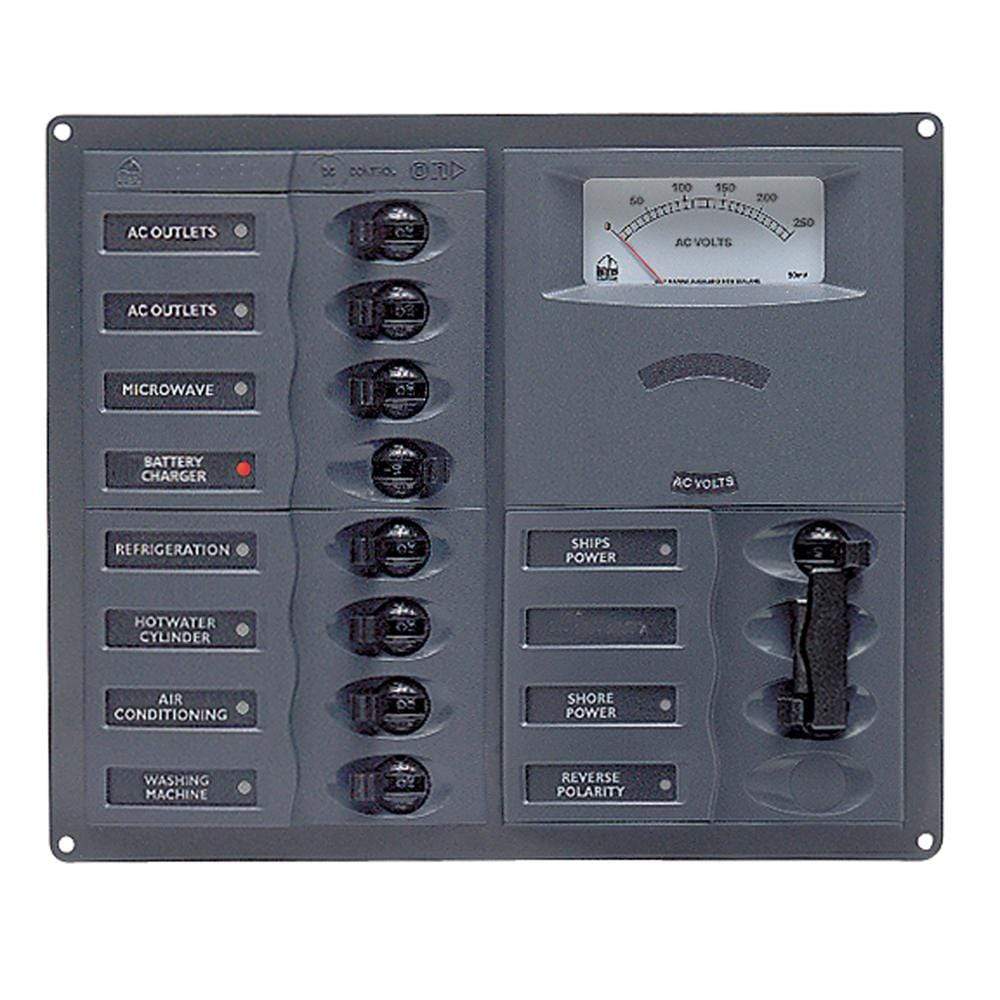 BEP Marine Qualifies for Free Shipping BEP AC Circuit Breaker Panel w/ Analog Meters 8SP 2DP #900-AC2H-AM-110