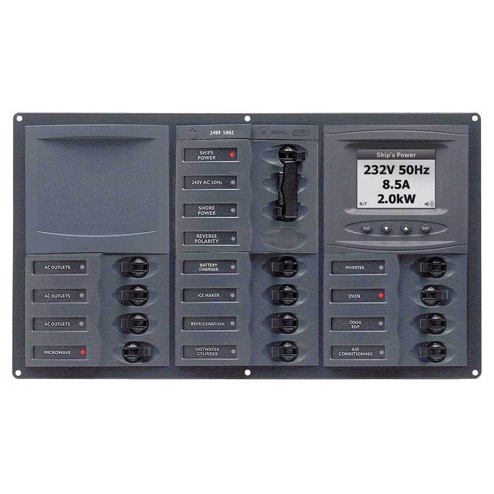 BEP Marine Qualifies for Free Shipping BEP AC Circuit Breaker Panel w/ Digital Meters 12SP 2DP #900-AC3-ACSM