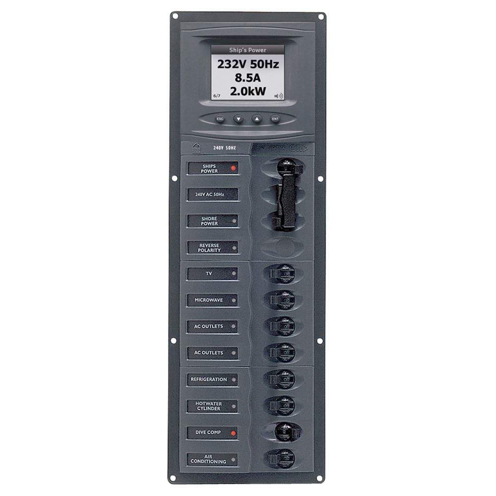 BEP Marine Qualifies for Free Shipping BEP AC Circuit Breaker Panel w/ Digital Meters 8SP 2DP #900-AC2V-ACSM