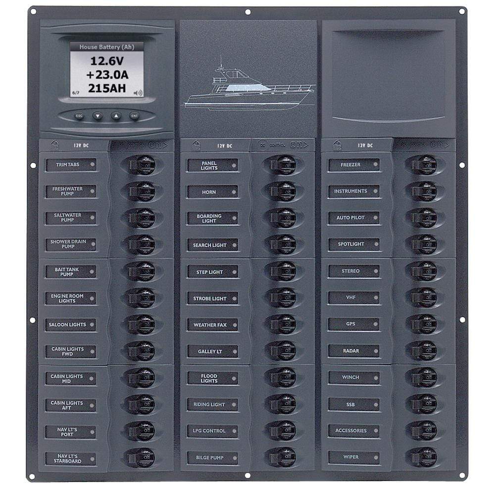 BEP Marine Qualifies for Free Shipping BEP Cruiser Series DC Circuit Breaker Panel with Analog #NC36L-AM