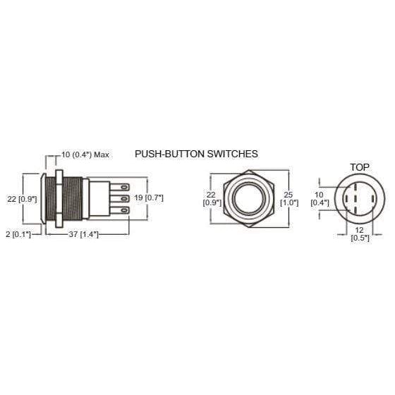 BEP Marine Qualifies for Free Shipping BEP Push-Button Switch 12v Latching On/Off Red LED #80-511-0001-00