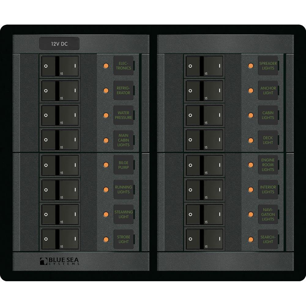 Blue Sea System Qualifies for Free Shipping Blue Sea 16-Position Square Main AC 360 Panel Rocker Style #1222