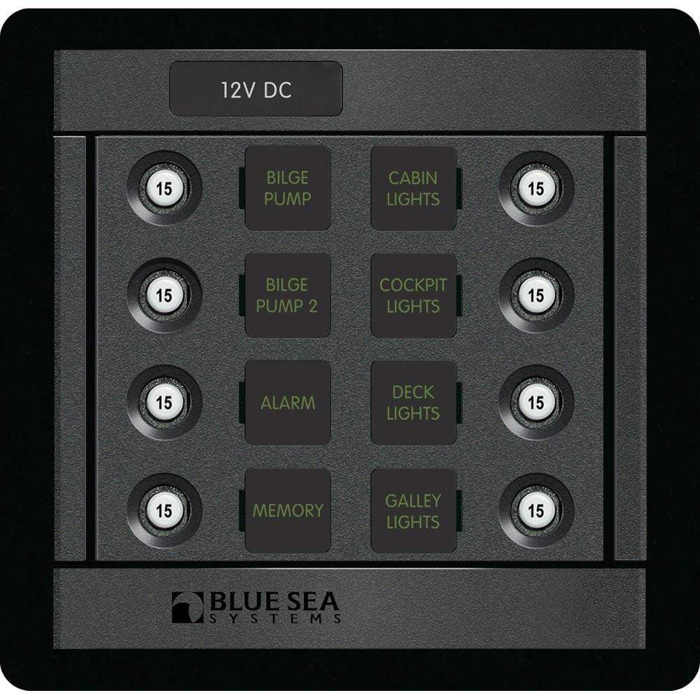 Blue Sea System Qualifies for Free Shipping Blue Sea 8-Position DC Push Button Reset Circuit Breaker Panel #1450