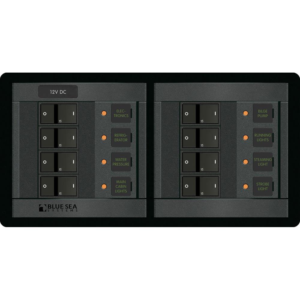 Blue Sea System Qualifies for Free Shipping Blue Sea 8-Position Horizontal Main AC 360 Panel Rocker Stye #1225