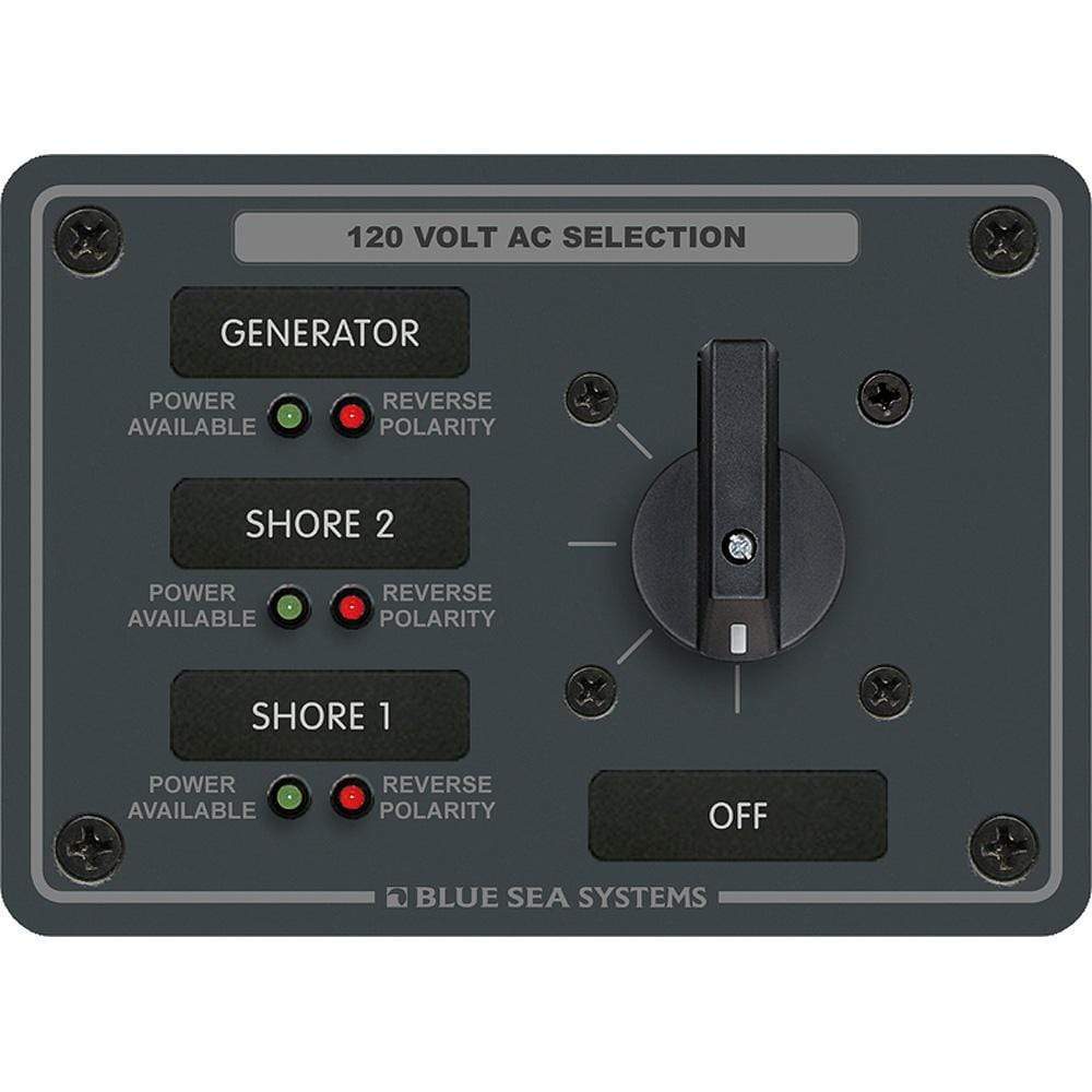 Blue Sea System Qualifies for Free Shipping Blue Sea AC Rotary Switch Panel 30a 3-Position Plus OFF 2 Pole #8366