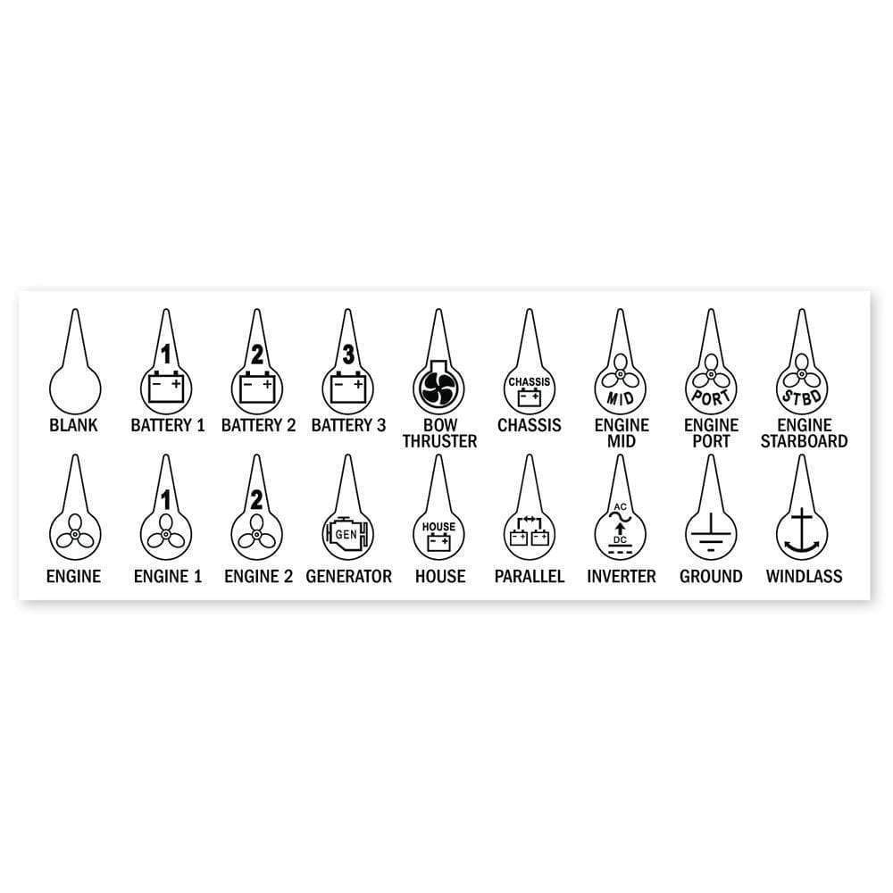 Blue Sea Battery Switch Label Kit #7902