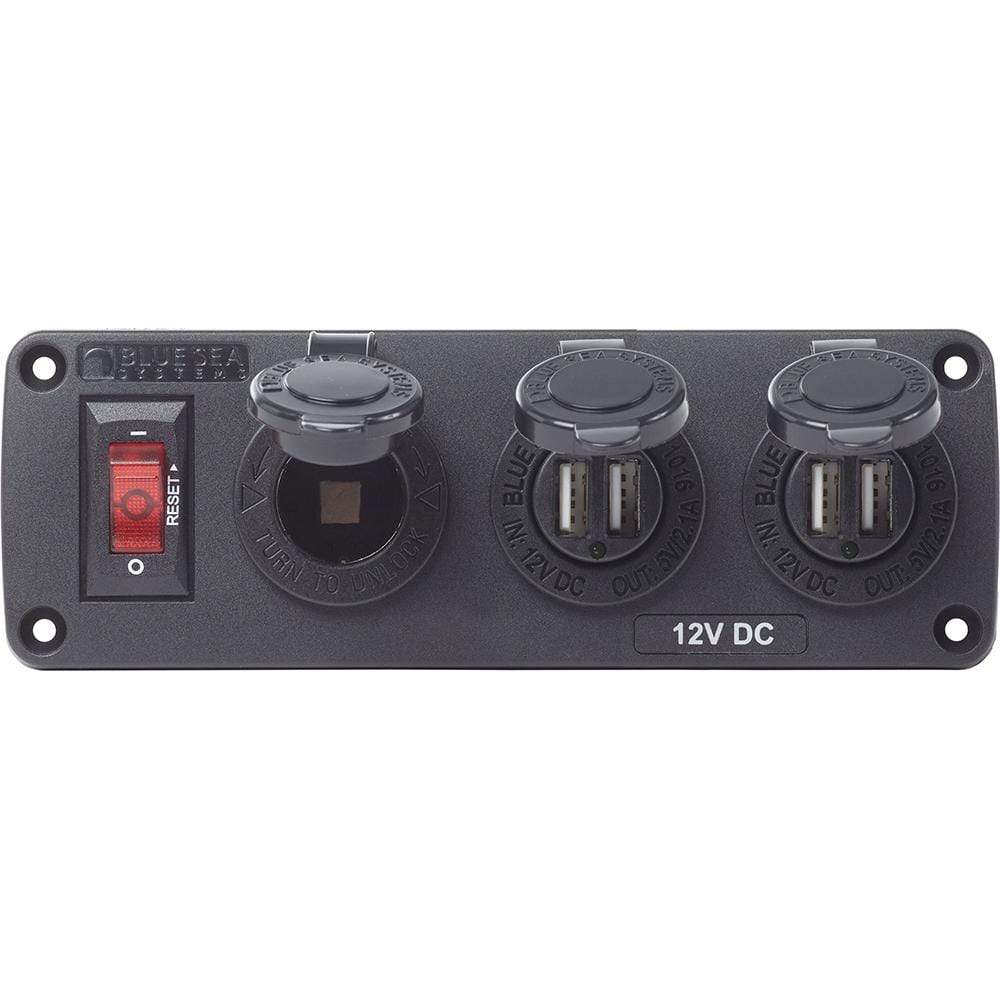 Blue Sea System Qualifies for Free Shipping Blue Sea Below Deck Panel 12v Socket Dual USB Chargers #4355