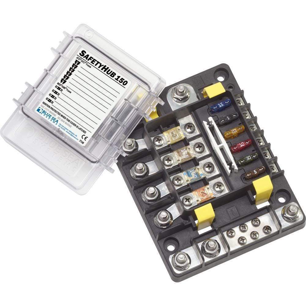 Blue Sea System Qualifies for Free Shipping Blue Sea SafetyHub 150 Fuse Box #7748