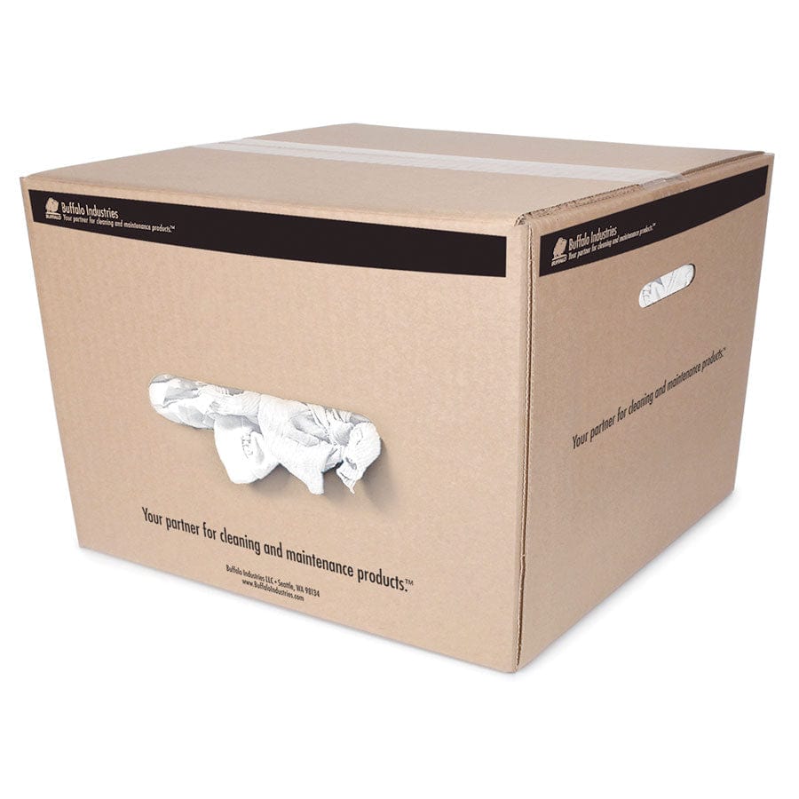 Buffalo Qualifies for Free Shipping Buffalo Recycled Industrial White T-Shirt Cloth Rags 25 lbs Box #10395